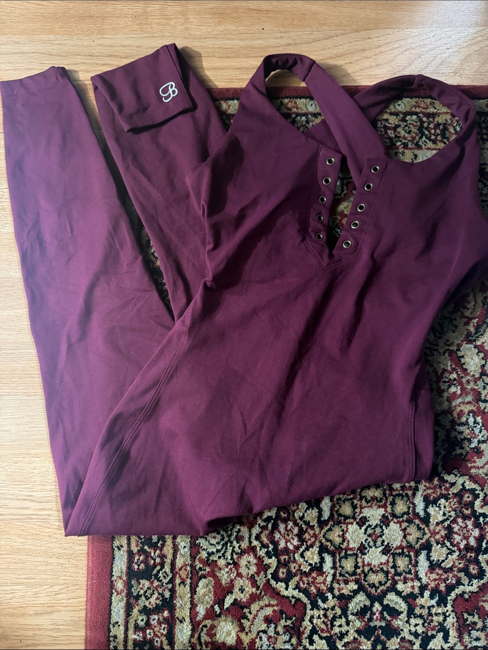 Bombshell sportswear Burgundy/plum Women’s Lace-Up Jumpsuit